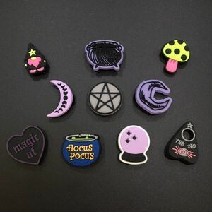 10pc Witchcraft Shoe Charms - Magic Potion Witchy Moon Magick , Croc Accessories